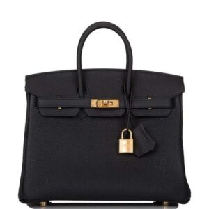 Hermes Birkin 25 Black Togo Leather Palladium