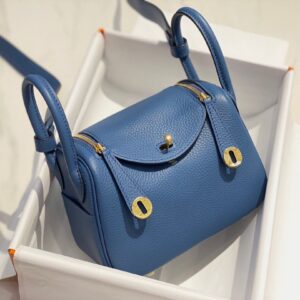 Hermes Lindy 26 Bag Blue Hydra Evercolor Leather
