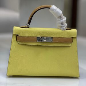 Hermès Mini Kelly II Sellier 19bag in Jaune de Naples Epsom