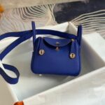 Hermes Mini Lindy Navy Blue GHW