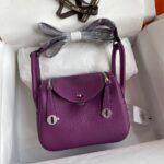 Hermès Mini Lindy bag in Anemone Clemence Leather