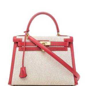 Kelly Sellier 25 Rouge H Courchevel Toile Gold Plated