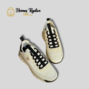 CHANEL Classic Ivory Suede Sneakers