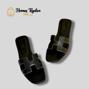 Hermes Oran Sandals Black