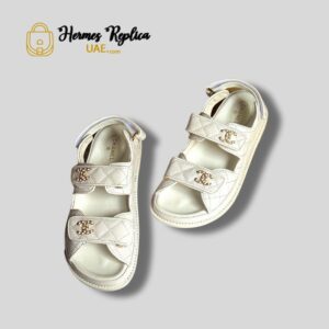 Chanel Dad Sandals White Leather