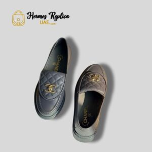 Chanel 21B Grey Quilted Flap Turnlock CC Logo