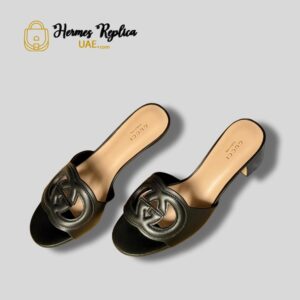 Gucci Interlocking G Leather Slide Sandals