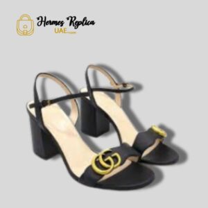 Gucci Marmont Leather Mid-Heel Sandals