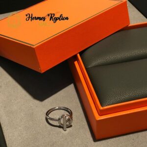 Hermes Luxury Women's Ring, Silver, Modern Design
